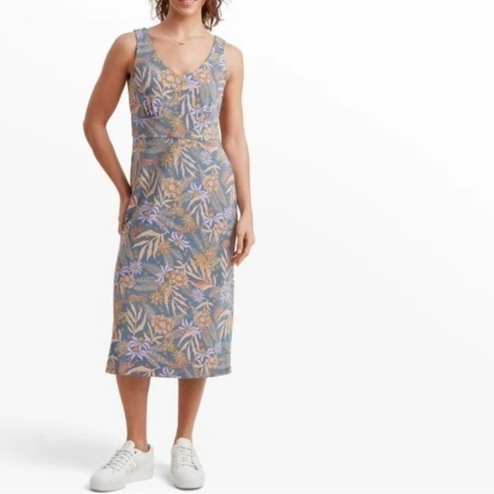 NWT Sherpa NEHA MIDI DRESS Size S Color HAZE TIGER FLORAL